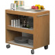 Carrello angolo Ristoro - su ruote - 70x43,8x73 cm - bianco/noce chiaro - Artexport