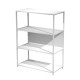 Libreria 4 ripiani Modular - 90 x 44 x 122 cm - struttura metal bianco - bianco