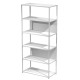 Libreria 6 ripiani Modular - 90 x 44 x 200 cm - struttura metal bianco - bianco