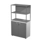 Libreria media metal + armadio basso Essence - 90 x 46 x 165 cm - Bianco/antracite/antracite/antraci