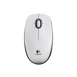 Logitech B100 - Mouse - per destrorsi e per sinistrorsi - ottica - 3 pulsanti - cablato - USB - bian