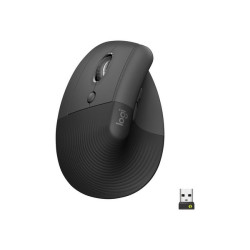 Logitech Lift for Business - Mouse verticale - ergonomico - per mancini - 6 pulsanti - senza fili -