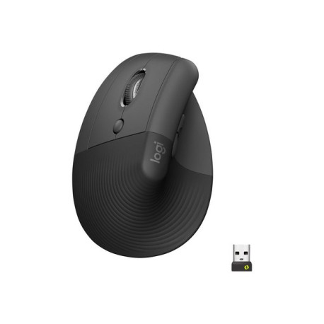 Logitech Lift for Business - Mouse verticale - ergonomico - per mancini - 6 pulsanti - senza fili -
