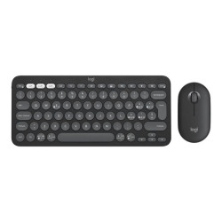 Logitech Pebble 2 Combo - Set mouse e tastiera - senza fili - Bluetooth LE - QWERTY - italiana - ton