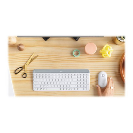 Logitech Slim Wireless Combo MK470 - Set mouse e tastiera - senza fili - 2.4 GHz - italiana - Off-Wh