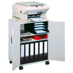 Mobiletto Multifunzione 74/53 - 52,8x40x73,7 cm - con ante alte - 4 ripiani - con ruote - grigio - D