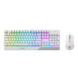MSI Vigor GK30 combo - Set mouse e tastiera - retroilluminato - USB - QWERTY - italiana - bianco