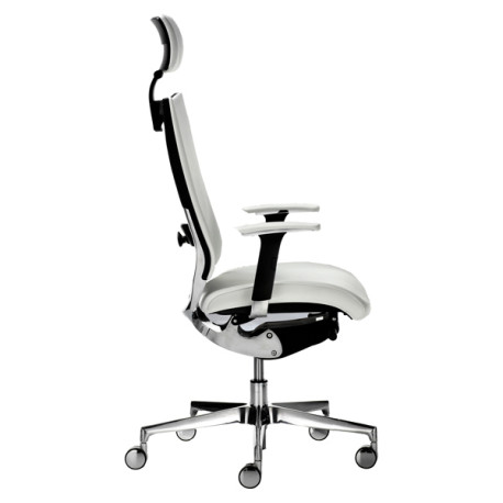 Poltrona semidirezionale Elite concept COTPGB - con braccioli regolabili e poggiatesta - bianco - Un