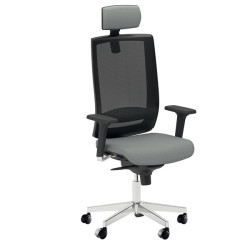 Poltrona semidirezionale Kind KIPGN - con braccioli regolabili e poggiatesta - grigio chiaro - Unisi