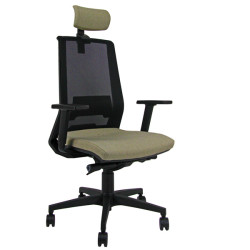 Poltrona semidirezionale Light LLNPG - con braccioli regolabili e poggiatesta - verde bruciato - Uni