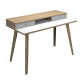 Postazione Home-Office - con sopralzo - gambe in legno -120 x 60 x H 74,4 cm - bianco / rovere - Art