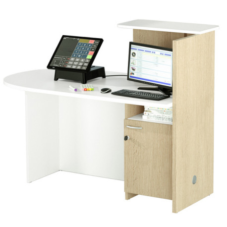 Reception concept - sinistra - 143x83x117 cm - bianco/rovere - Artexport