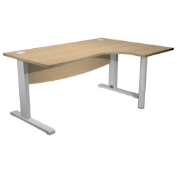 Scrivania AgorA' Direction Compact - DX - fianco a L in metallo - L180 cm - rovere - Artexport