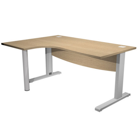 Scrivania AgorA' Direction Compact - SX - fianco a L in metallo - L160 cm - rovere - Artexport