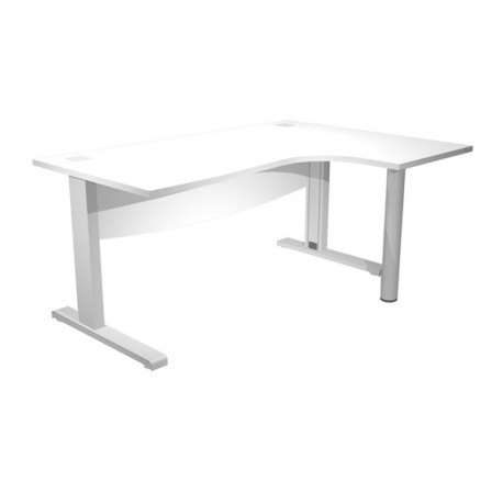 Scrivania compact Agorà - fianco dx metallico - L 160 x P120/80/60 x H 73 cm - con supporto metal e