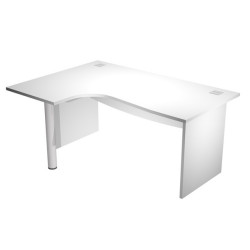 Scrivania compact Agorà - fianco sx melaminico - L180 x P120/80/60 x H73 cm - con supporto metallico
