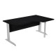 Scrivania Compact Destro Easy - 160 x 60/80/100 cm - Nero venato/grigio cromato