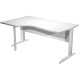Scrivania Compact Sinistro Easy - 160 x 60/80/100 cm - Bianco/grigio alluminio