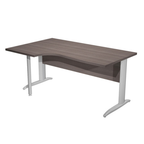 Scrivania Compact Sinistro Easy - 160 x 60/80/100 cm - Frassino toscano/grigio cromato