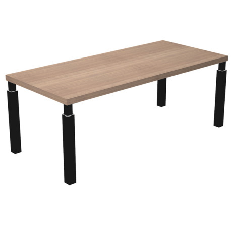 Scrivania direzionale Prestige Quadro - 180 x 90 cm - nero venato/nero