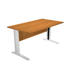 Scrivania Easy fianchi verniciati effetto cromato - lineare - 140 x 80 x 72 cm - noce chiaro - Artex