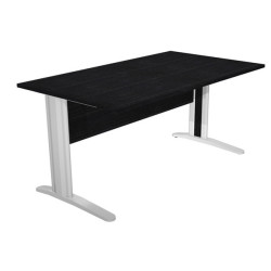 Scrivania Easy fianchi verniciati effetto cromato - lineare - 140x80x72 cm - nero venato - Artexport