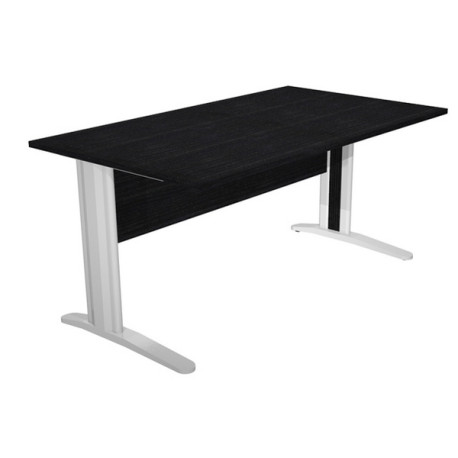 Scrivania Easy fianchi verniciati effetto cromato - lineare - 140x80x72 cm - nero venato - Artexport