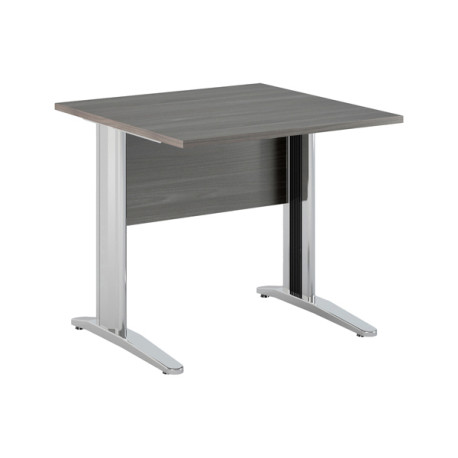 Scrivania Easy fianchi verniciati effetto cromato - lineare - 80 x 80 x 72 cm - frassino toscano - A