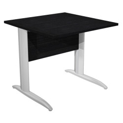 Scrivania Easy fianchi verniciati effetto cromato - lineare - 80 x 80 x 72 cm - nero venato - Artexp