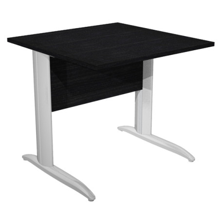 Scrivania Easy fianchi verniciati effetto cromato - lineare - 80 x 80 x 72 cm - nero venato - Artexp