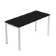 Scrivania Easy Plus - per smartworking - 140 x 60 x 72,5 cm - nero venato frassino