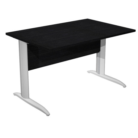 Scrivania lineare Easy - 120 x 80 x 72 cm - Nero venato/grigio alluminio