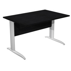 Scrivania lineare Easy - 160 x 80 x 72 cm - Nero venato/grigio alluminio