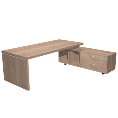Scrivania Manager Prestige - 180x90x74 cm - con mobile servizio reversibile - ciliegio arabis - Arte