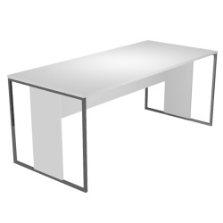 Scrivania singola Essence - 140 x 80 cm - Bianco - Gamba bianco
