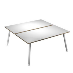 Scrivania Skinny Metal a 2 postazioni contrapp. - 140 x166 cm - bianco - Artexport