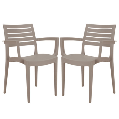 Sedia Firenze - con braccioli - 59 x 51 x 80 cm - polipropilene - juta - Grandsoleil - conf. 2 pezzi