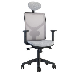 Seduta operativa Pentagon Y10 PENAPG - con braccioli regolabili e poggiatesta - grigio/grigio - Unis