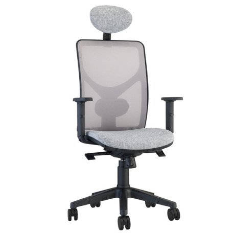 Seduta operativa Pentagon Y10 PENAPG - con braccioli regolabili e poggiatesta - grigio/grigio - Unis