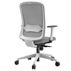 Seduta operativa Shape SHSTB - con braccioli regolabili - struttura bianca - grigio chiaro/grigio -