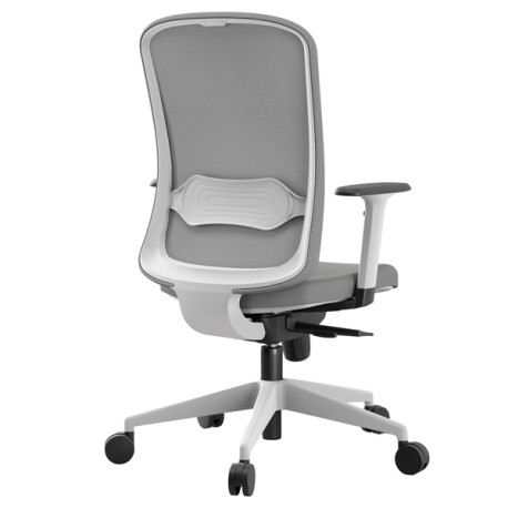 Seduta operativa Shape SHSTB - con braccioli regolabili - struttura bianca - grigio chiaro/grigio -