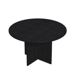 Tavolo riunione Easy - 4 posti - diametro 120 cm - altezza 72 cm - nero venato