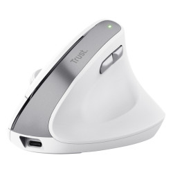 Trust BAYO II MOUSE WIRELESS ERGONOMICO VERTICALE RICARICABILE - 50 PLASTICA RICICLATA - BIANCO