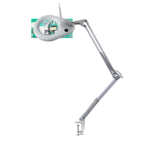 Unilux Zoom - Lampada da tavolo per ingrandimento - LED - montabile con morsetto - ingrandimento: 1.75x - diottria: 3 - 6 W - c