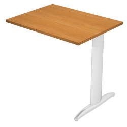 Allungo reversibile dx/sx per scrivanie Easy - 80 x 60 cm - Noce chiaro/metal cromato