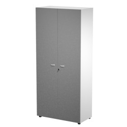 Armadio alto con ante Essence - con serratura - 90 x 45,8 x 200 cm - bianco/antracite