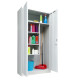 Armadio porta scope in metallo ad 2 ante battenti - 4 ripiani fissi - 90x41x181,5 cm - grigio - Bert